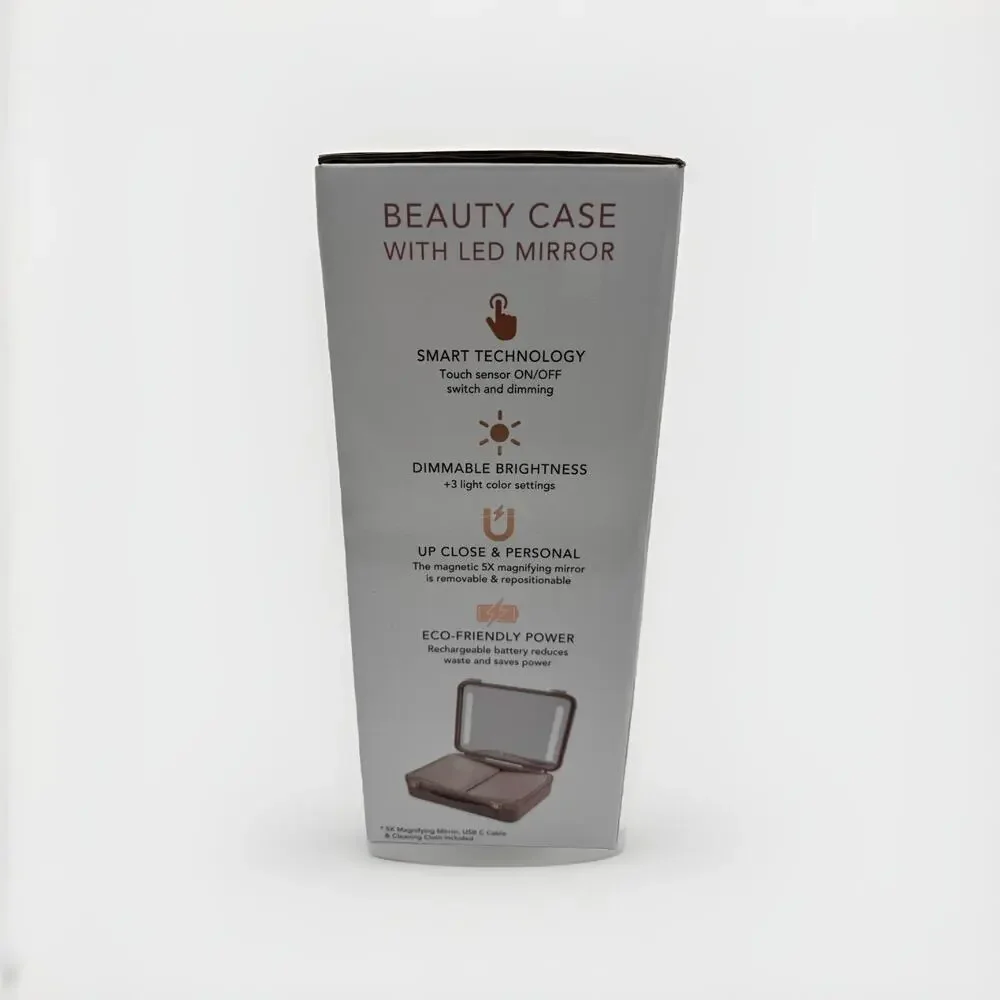 Glo Tech Beauty Case With LED Mirror Pink - Open Box